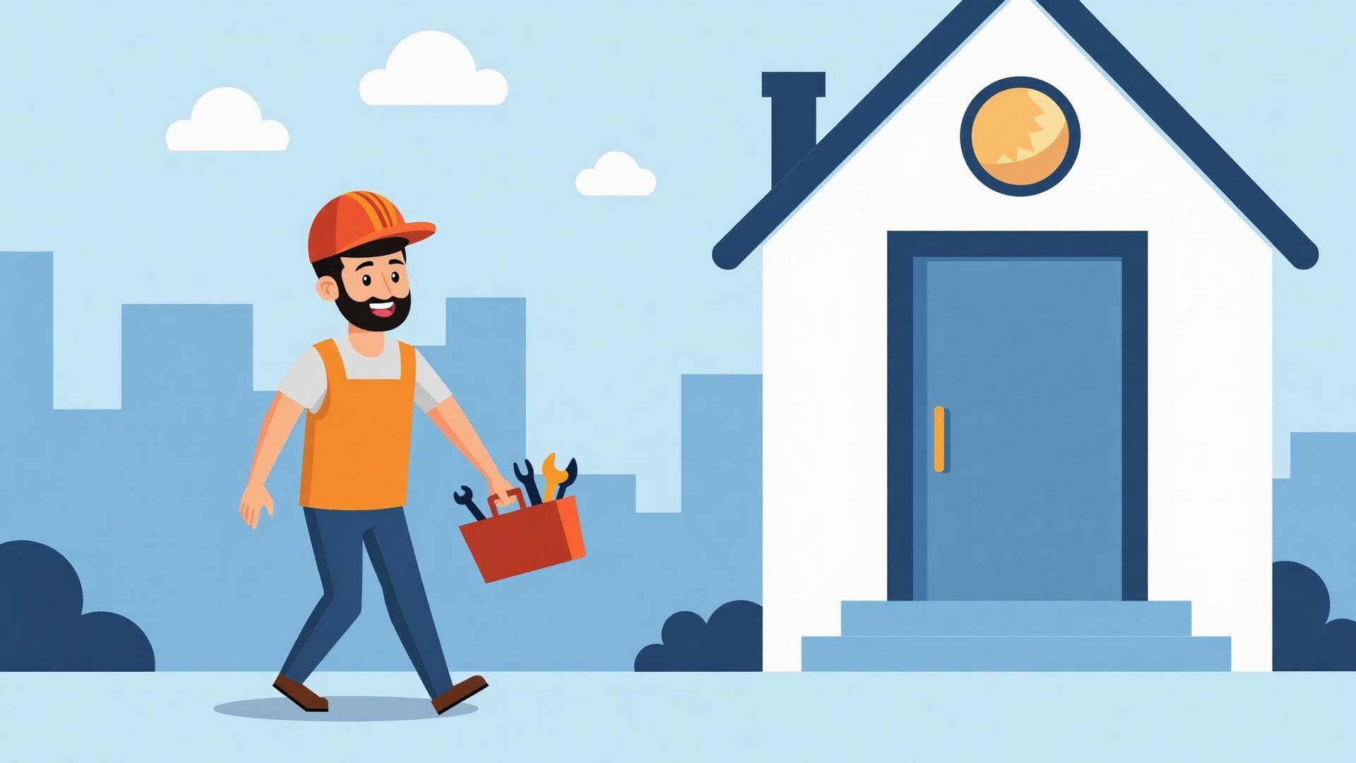 Service provider arriving at doorstep